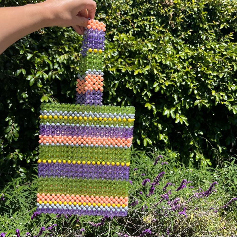 Susan Alexandra NYC Totally 2 Bag Hand Beaded Purse Tote Collector Item Colorful - Picture 8 of 8